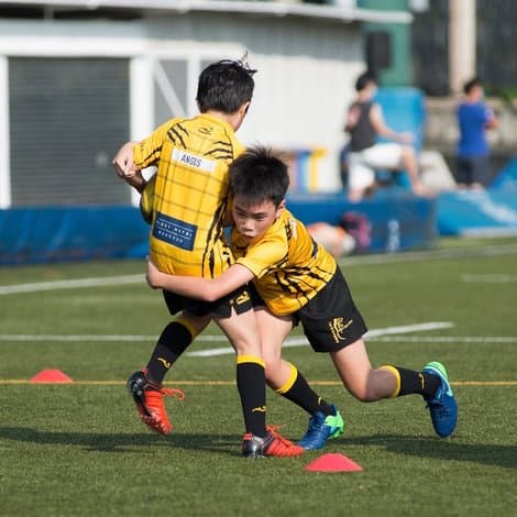 USRC Tigers mini rugby players in action at King's Park